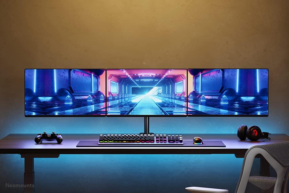Neomounts 10" - 27" Triple Monitor Arm Desk Mount | FPMA-D550D3BLACK Monitor Arm Desk Mount NeoMounts