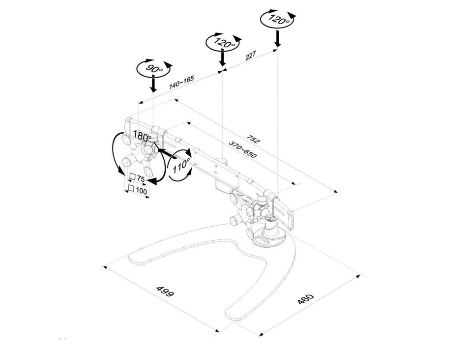 Neomounts FPMA-D940DD Dual Monitor Stand For 10"-24" Screens | Gas Spring Monitor Mounts & Stands NeoMounts