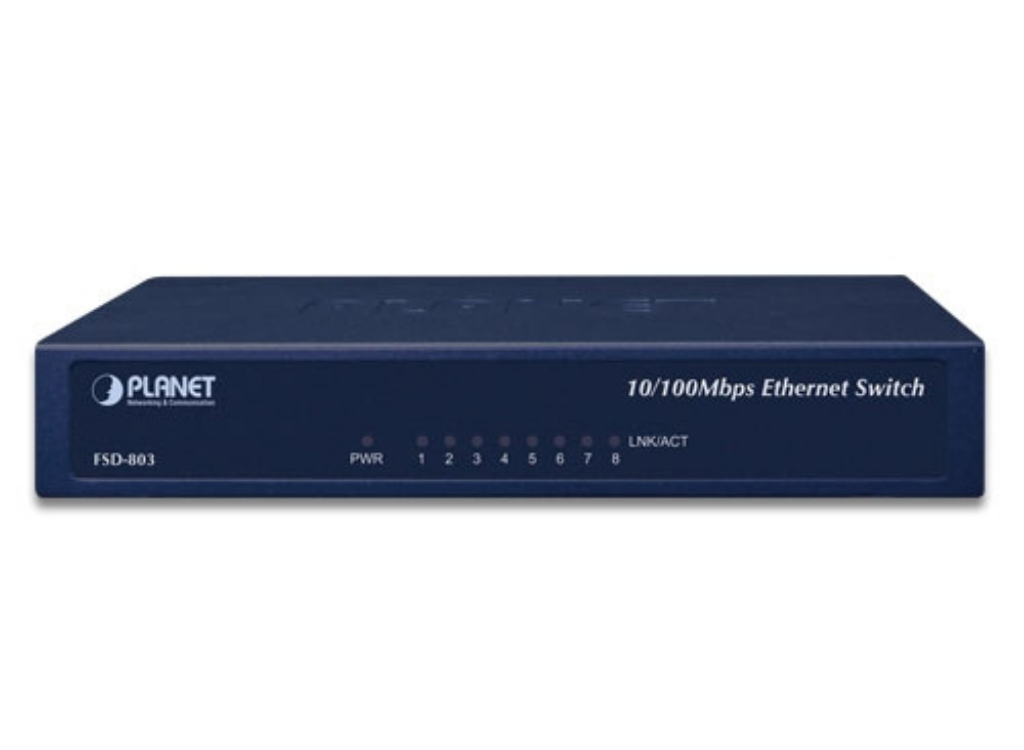 Planet 8-Port 10/100Mbps Fast Ethernet Switch | FSD-803 Network Switch Planet