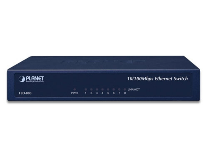 Planet 8-Port 10/100Mbps Fast Ethernet Switch | FSD-803 Network Switch Planet
