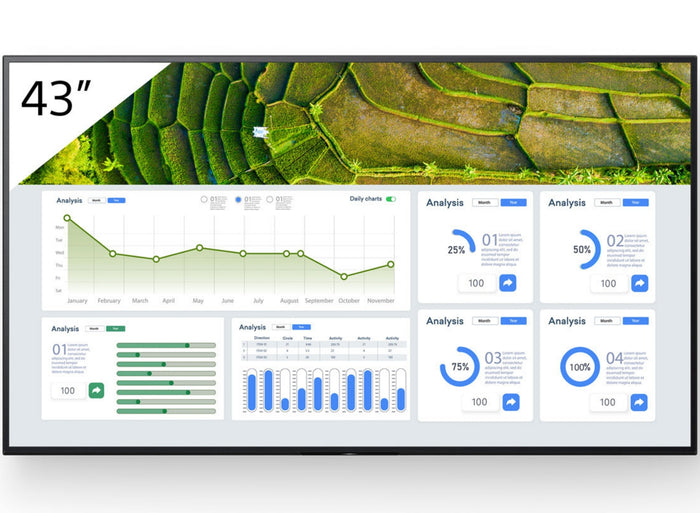 Sony BRAVIA 43" 4K UHD Android 24/7 440 cd/m² Signage Display | FW-43BZ30L Digital Signage Display Sony