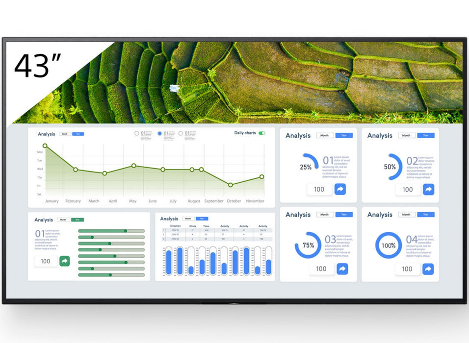 Sony BRAVIA 43" 4K UHD Android 24/7 440 cd/m² Signage Display | FW-43BZ30L