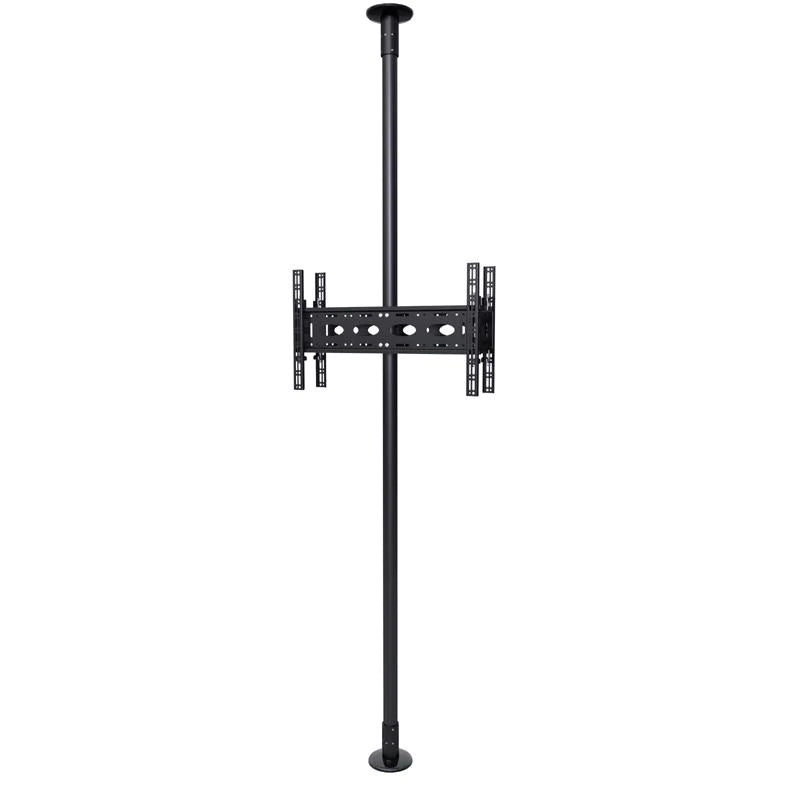 B-Tech 40"-75" Back to Back Twin Screen Floor to Ceiling Bracket With 2m Pole | BT2MTSFB-B2B40-75 Ceiling Mount Bracket B-Tech