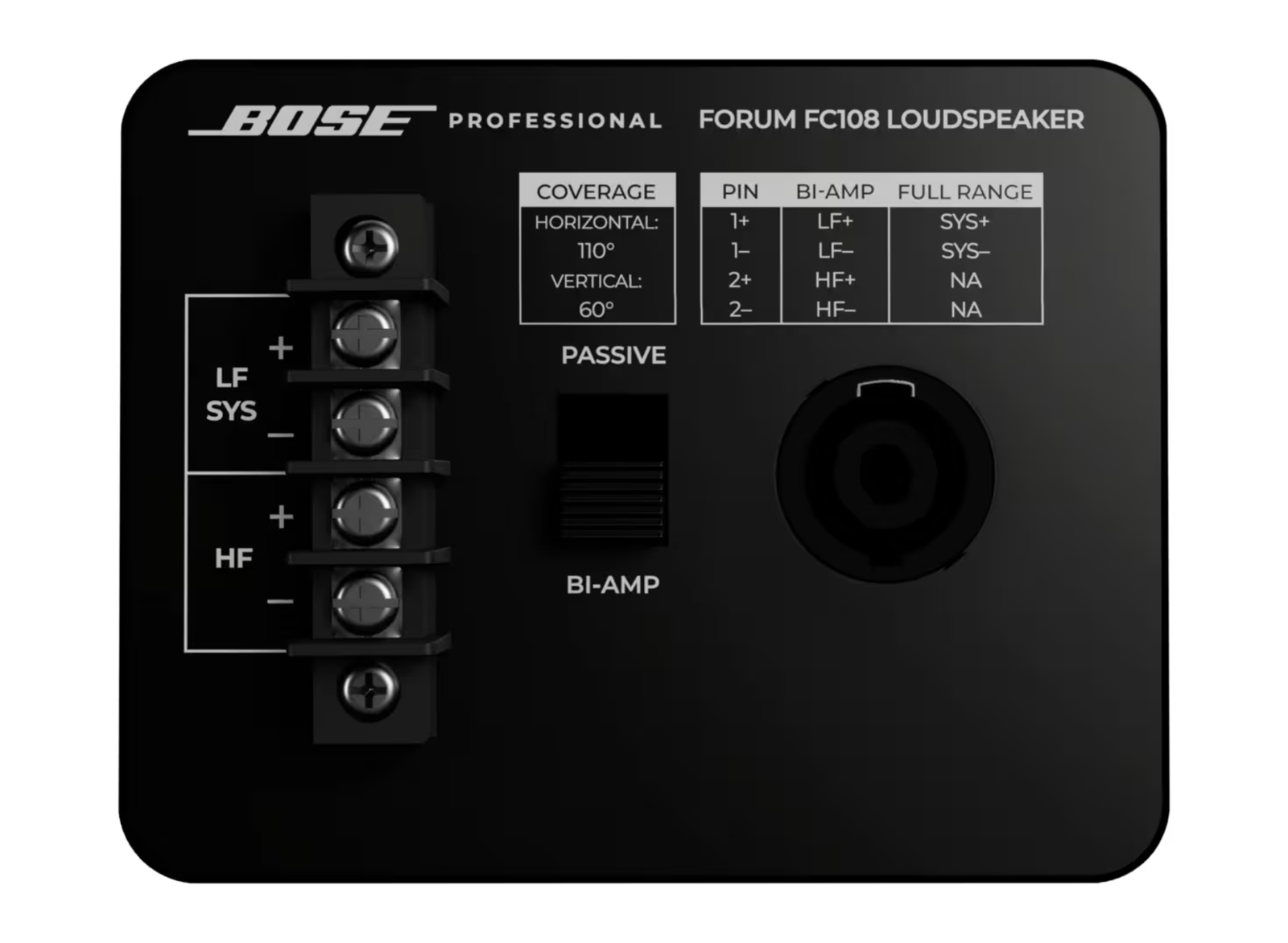 BOSE Forum FC108 Full Range Black Wired 150W Loudspeaker | A00205-0100 Speaker BOSE