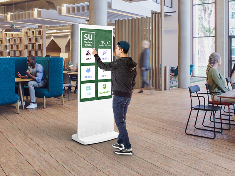 Moove L55HD9-TW – 55" White Freestanding PCAP Touch Screen Poster Freestanding Digital Poster ScreenMoove