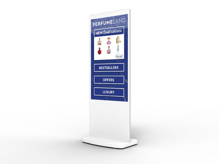 Moove SMB55HD9-TW – 55" White Freestanding PCAP Touch Screen Poster Freestanding Digital Signage Display ScreenMoove