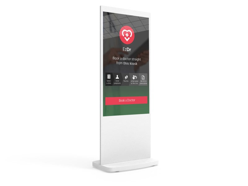 Moove SMB55HD9-TW – 55" White Freestanding PCAP Touch Screen Poster Freestanding Digital Signage Display ScreenMoove