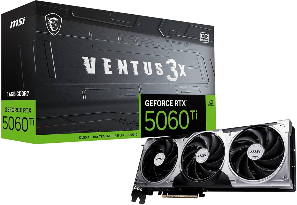 MSI GeForce RTX 5060 Ti Ventus 3x OC 16GB GDDR7 Graphics Card | GEFORCE RTX 5060 TI 16G VENTUS 3X OC