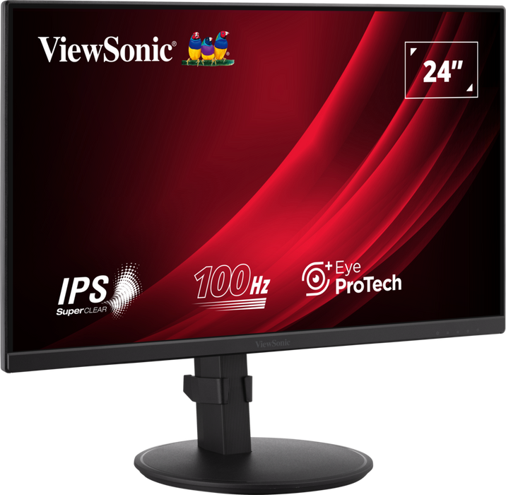 ViewSonic VA2408-HDJ 24” IPS Full HD 100Hz Ergonomic Monitor with Fast 1ms Response Time Desktop Monitor ViewSonic