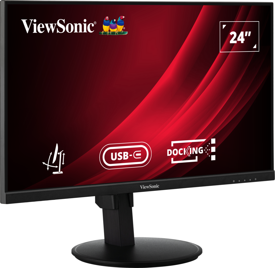 ViewSonic VG2409U-2 24” Full HD Ergonomic Docking Monitor with USB-C Hub Desktop Monitor ViewSonic