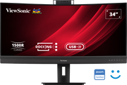 ViewSonic VG3457CV 34" UWQHD 21:9 Curved Video Conferencing Docking Monitor Desktop Monitor ViewSonic