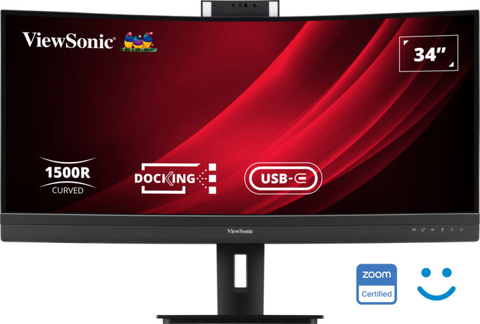 ViewSonic VG3457CV 34" UWQHD 21:9 Curved Video Conferencing Docking Monitor Desktop Monitor ViewSonic