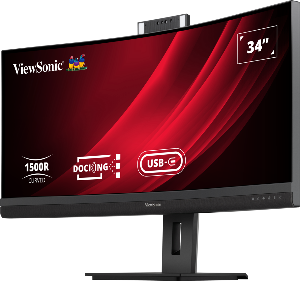 ViewSonic VG3457CV 34" UWQHD 21:9 Curved Video Conferencing Docking Monitor Desktop Monitor ViewSonic