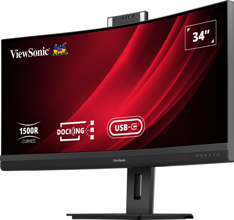 ViewSonic VG3457CV 34" UWQHD 21:9 Curved Video Conferencing Docking Monitor Desktop Monitor ViewSonic