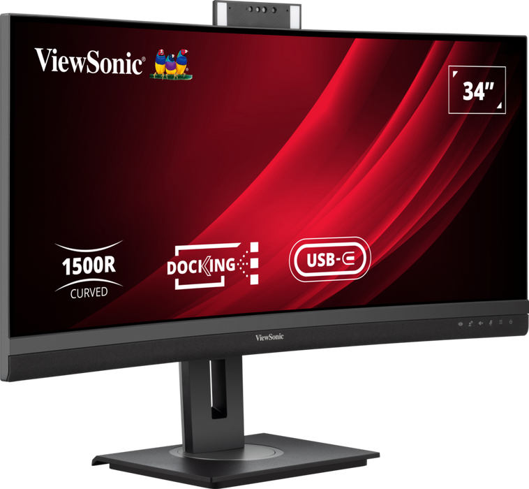 ViewSonic VG3457CV 34" UWQHD 21:9 Curved Video Conferencing Docking Monitor Desktop Monitor ViewSonic