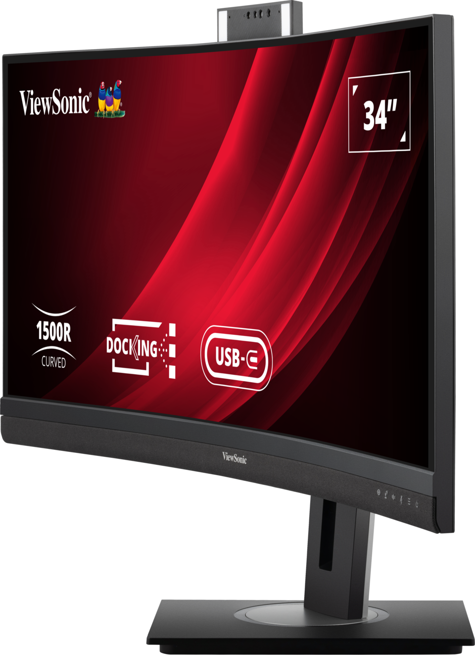 ViewSonic VG3457CV 34" UWQHD 21:9 Curved Video Conferencing Docking Monitor Desktop Monitor ViewSonic