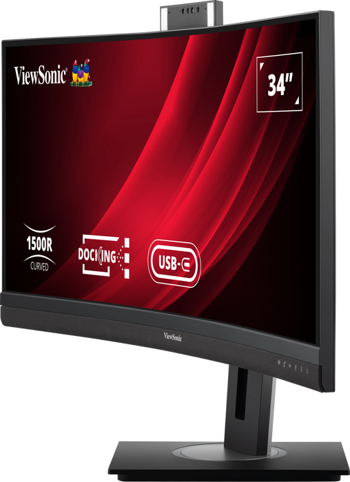 ViewSonic VG3457CV 34" UWQHD 21:9 Curved Video Conferencing Docking Monitor Desktop Monitor ViewSonic
