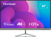 ViewSonic VX3276-4K-MHD-2 32” 60Hz 4K Frameless Entertainment Monitor Desktop Monitor ViewSonic
