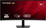 ViewSonic VA3420C 34” UWQHD 21:9 IPS Curved Monitor with USB-C Hub