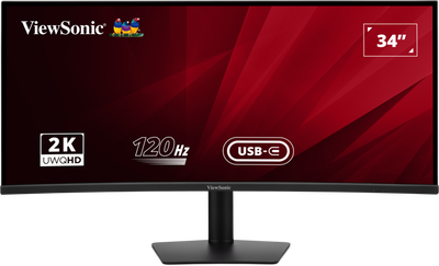 ViewSonic VA3420C 34” UWQHD 21:9 IPS Curved Monitor with USB-C Hub Desktop Monitor ViewSonic