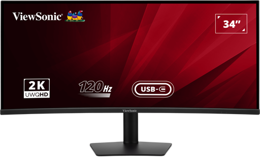 ViewSonic VA3420C 34” UWQHD 21:9 IPS Curved Monitor with USB-C Hub Desktop Monitor ViewSonic