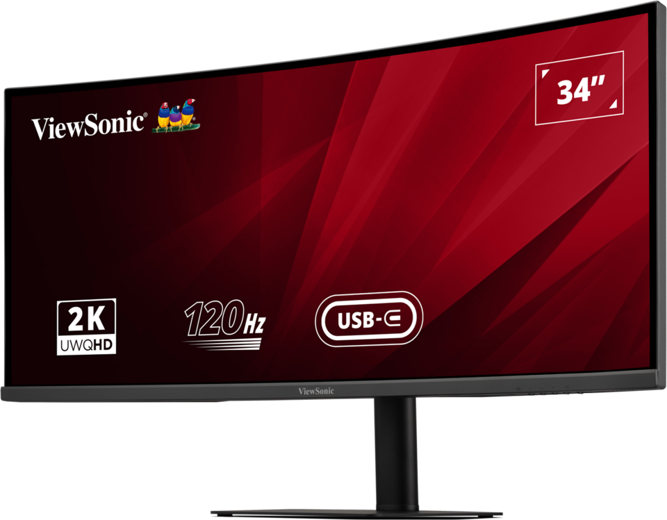 ViewSonic VA3420C 34” UWQHD 21:9 IPS Curved Monitor with USB-C Hub Desktop Monitor ViewSonic