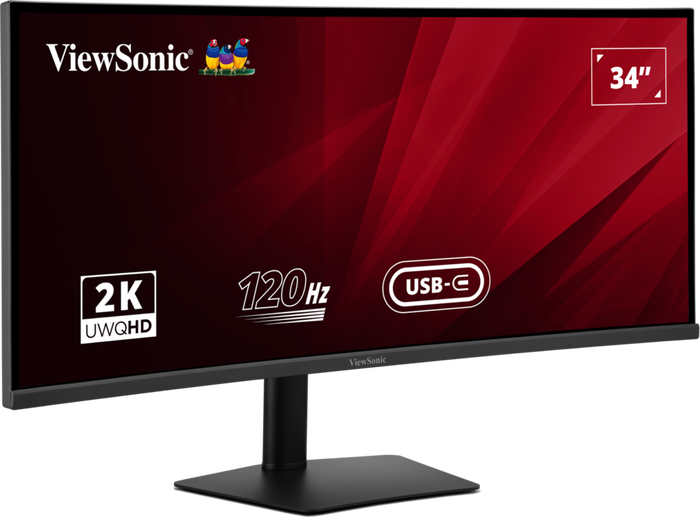 ViewSonic VA3420C 34” UWQHD 21:9 IPS Curved Monitor with USB-C Hub Desktop Monitor ViewSonic
