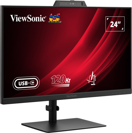 ViewSonic VG2441V 24” FHD USB-C Video Conferencing Monitor with Windows Hello–Certified Webcam Desktop Monitor ViewSonic