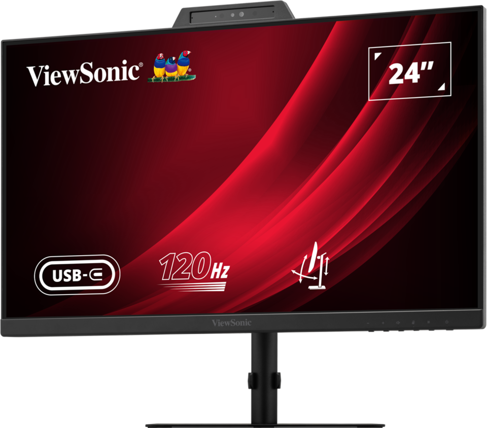 ViewSonic VG2441V 24” FHD USB-C Video Conferencing Monitor with Windows Hello–Certified Webcam Desktop Monitor ViewSonic