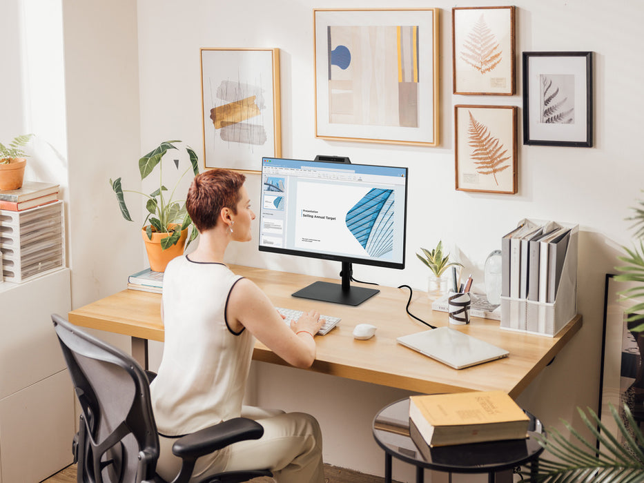 ViewSonic VG2441V 24” FHD USB-C Video Conferencing Monitor with Windows Hello–Certified Webcam Desktop Monitor ViewSonic