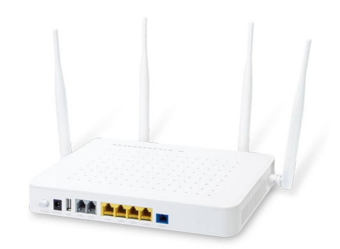 Planet GPON HGU with 4-Port GbE, 1200Mbps 802.11ac Wireless and 2-Port FXS (1 x USB) | GPN-400ACV Gateway Planet