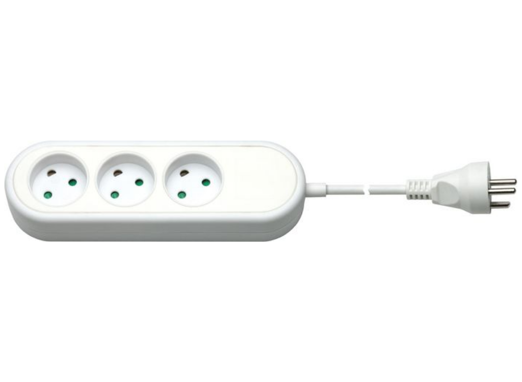 MicroConnect 3-Way Danish Socket Power Strip - 3m, White | GRU0033WDK Adapter / Converter Vivolink