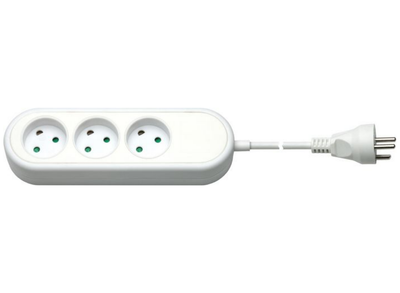 MicroConnect 3-Way Danish Socket Power Strip - 3m, White | GRU0033WDK Adapter / Converter Vivolink