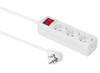 MicroConnect 3-Way Schuko Power Socket with On/Off Switch, 3m, White | GRU0033WS