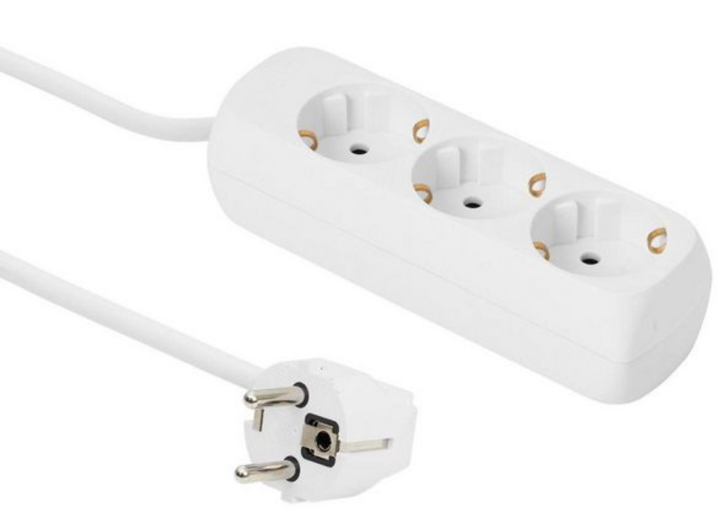 MicroConnect 3-Way Schuko Power Socket - 3m Cable, White | GRU0033W ...