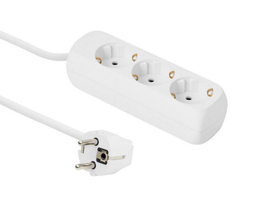 MicroConnect 3-Way Schuko Power Socket 1.8m | GRU003W Vivolink Cable Vivolink