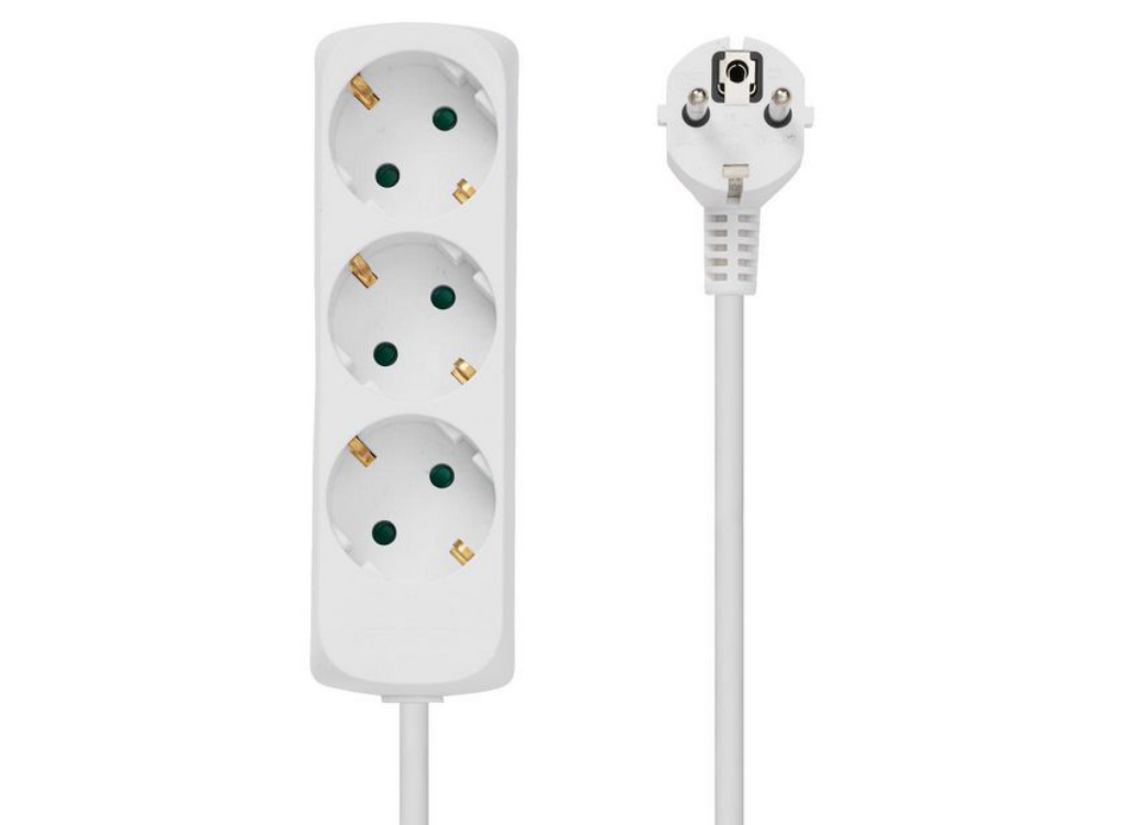 MicroConnect 3-Way Schuko Power Socket 1.8m | GRU003W Power Extensions Vivolink