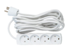 MicroConnect 4-Way Danish Socket Power Strip - 5m, White | GRU00450WDK