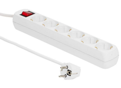 MicroConnect 3M 6-way Schuko Socket Power Strips, White | GRU0063W MicroConnect Power Strip MicroConnect