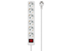 MicroConnect 1.8M,6-way Schuko Socket Power Strip, White | GRU006W MicroConnect Power Strip MicroConnect