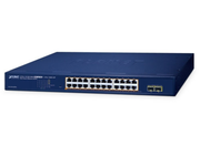 Planet 24-Port 10/100/1000T 802.3at PoE + 2-Port 1000X SFP Web Smart Ethernet Switch Network Switch Planet