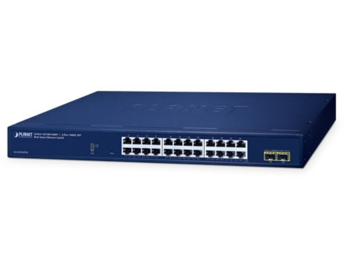 Planet 24-Port 10/100/1000T + 2-Port 1000X SFP Web Smart Ethernet Switch Network Switch Planet