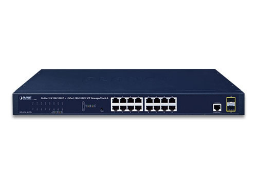 Planet 16-Port Layer 2 Managed Gigabit Ethernet Switch W/2 SFP Interfaces Network Switch Planet