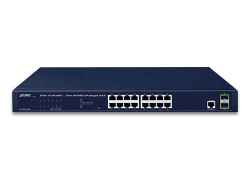 Planet 16-Port Layer 2 Managed Gigabit Ethernet Switch W/2 SFP Interfaces Planet Network Switches Planet