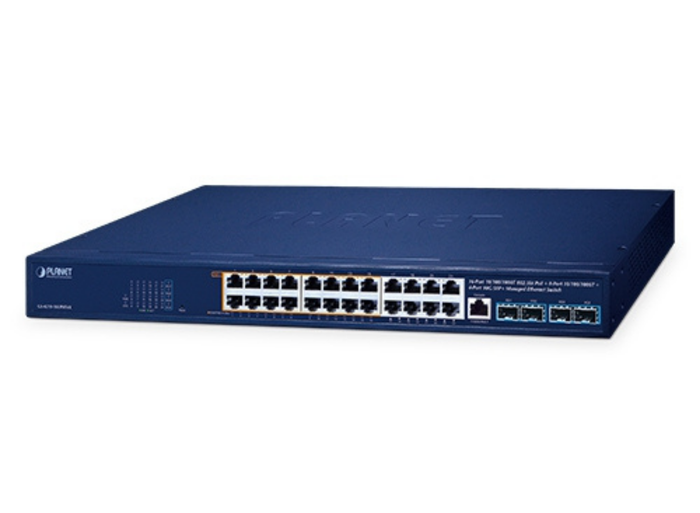 Planet 16-Port 10/100/1000T 802.3bt PoE + 8-Port 10/100/1000T + 4-Port 10G SFP+ Managed Ethernet Switch | GS-4210-16UP8T4X Network Switch Planet