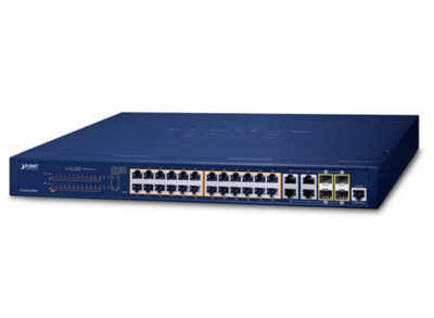 Planet 24-Port 10/100/1000T 802.3at PoE + 4-Port Gigabit TP/SFP Combo Managed Switch | GS-4210-24P4C Network Switches Planet