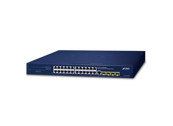 Planet 24-Port 10/100/1000T + 4-Port 100/1000X SFP Managed Gigabit Switch | GS-4210-24T4S Network Switch Planet