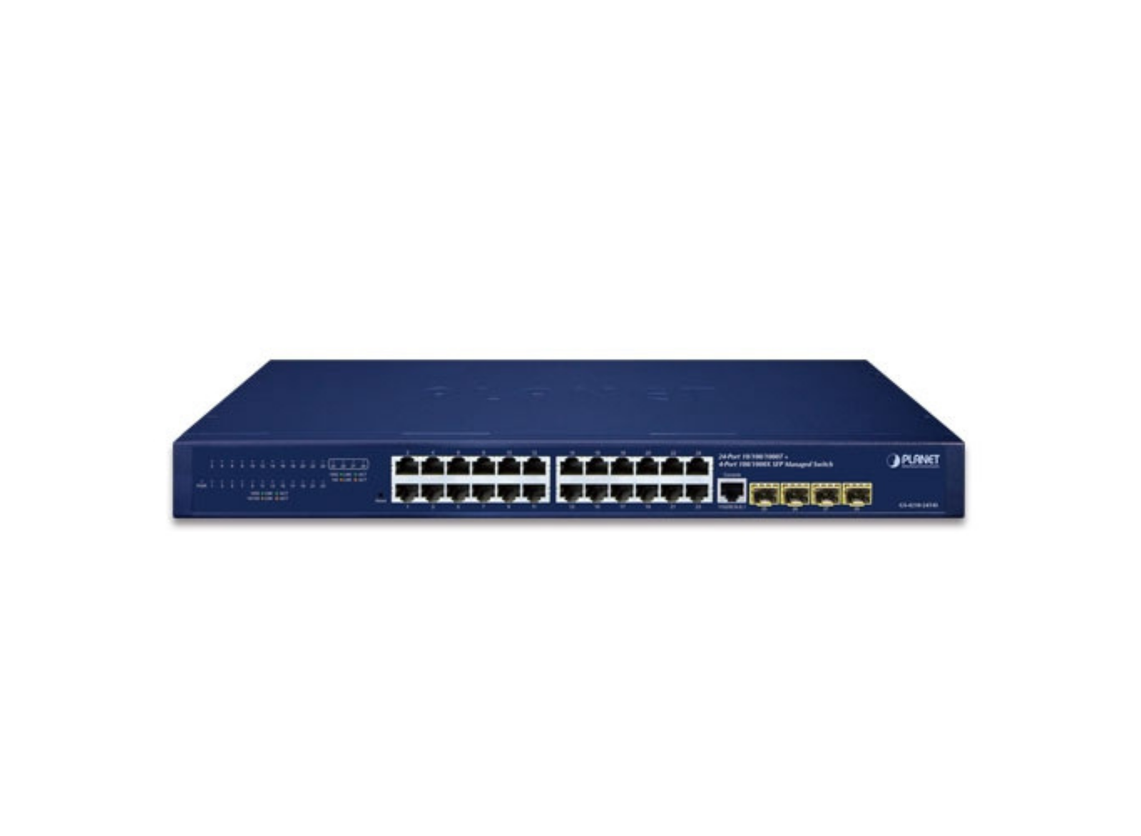 Planet 24-Port 10/100/1000T + 4-Port 100/1000X SFP Managed Gigabit Switch | GS-4210-24T4S Network Switch Planet