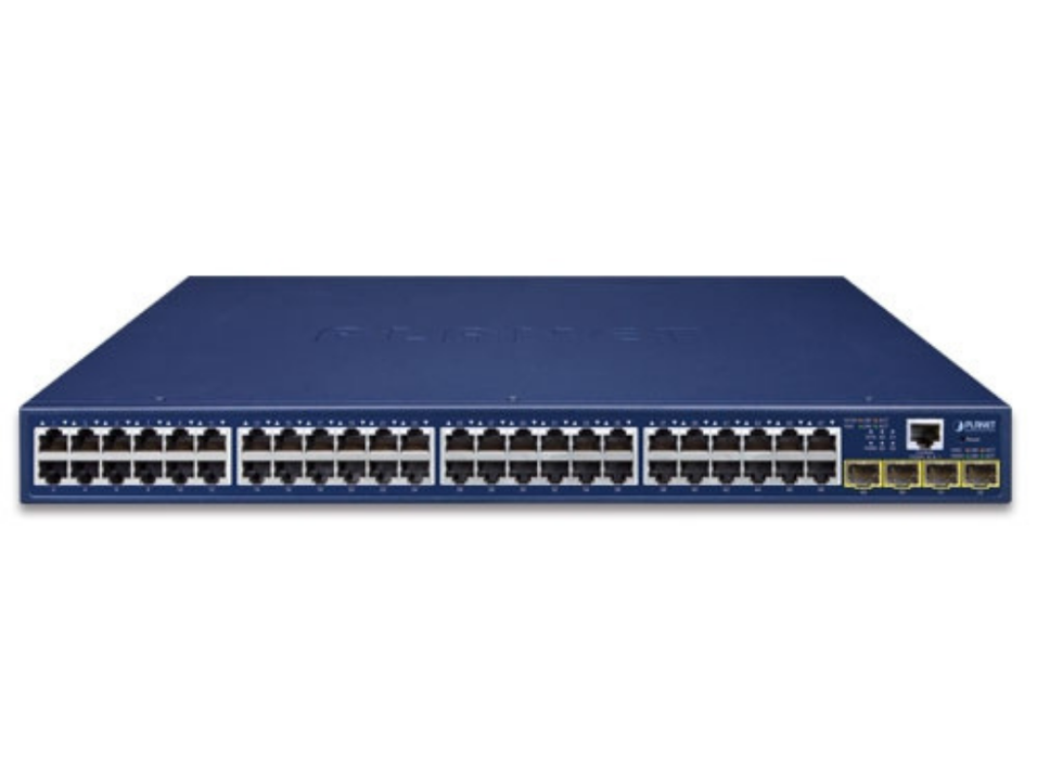 Planet 48-Port 10/100/1000BASE-T + 4-Port 100/1000BASE-X SFP Gigabit Managed Switch | GS-4210-48T4S Planet Network Switches Planet