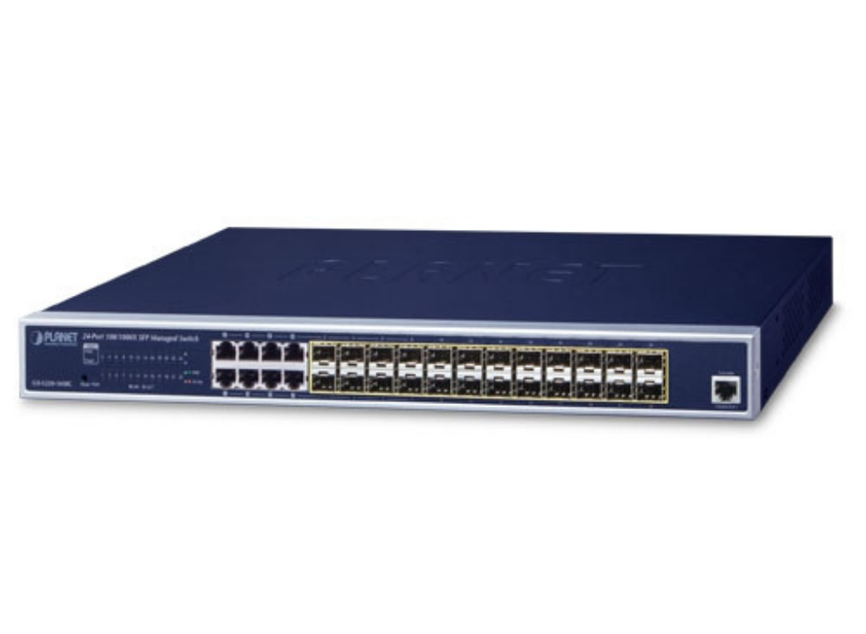 Planet L2+ 24-Port 100/1000X SFP + 8-Port Shared TP Managed Switch | GS-5220-16S8CR